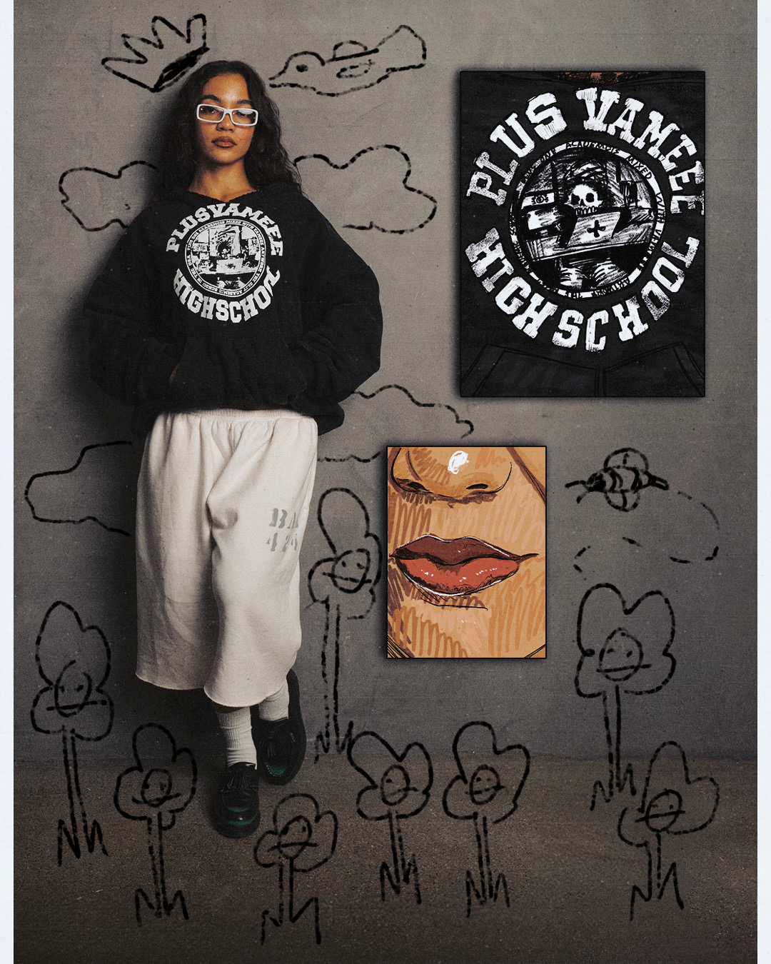 Black School Spirit  Hoodie