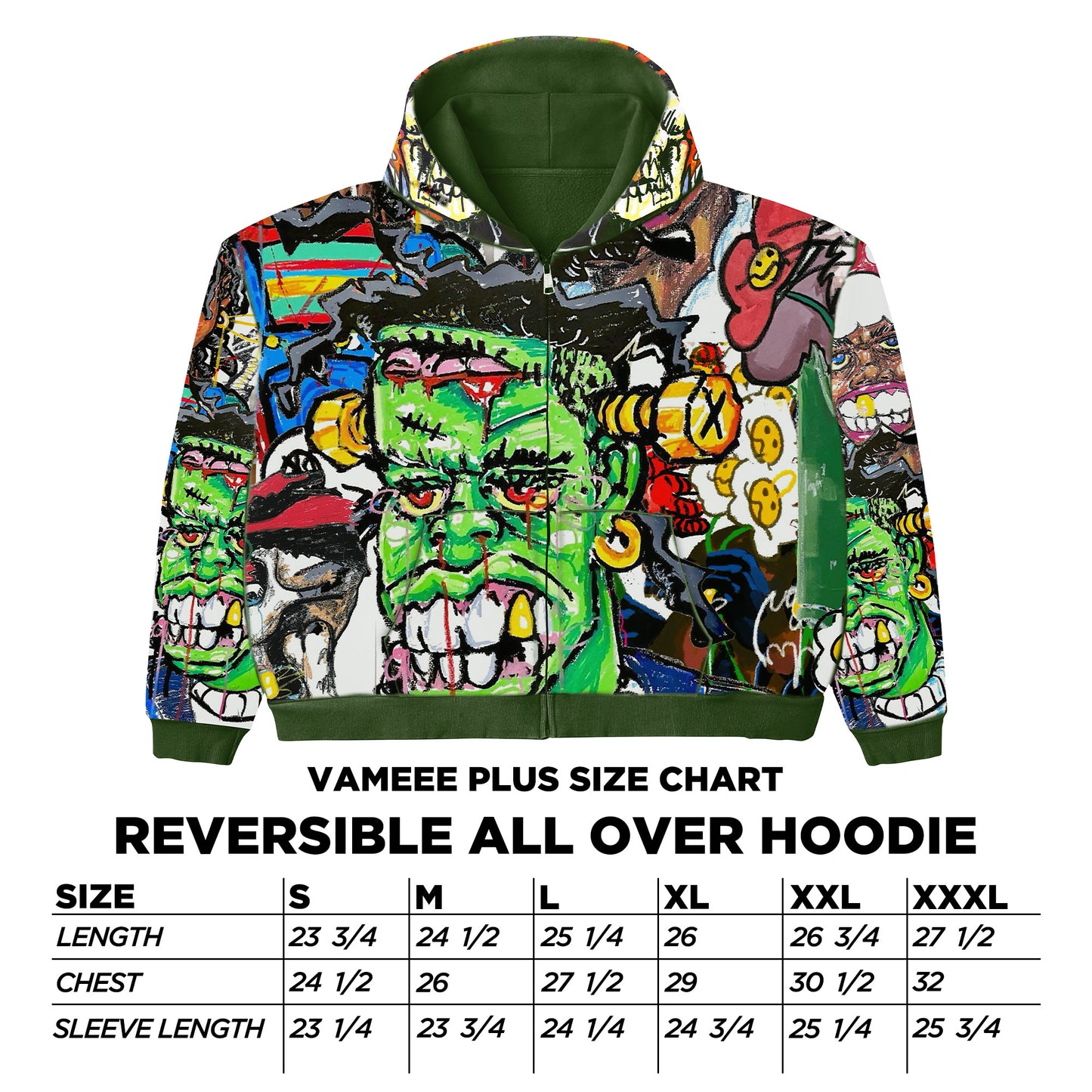 Green Reversible Hoodie