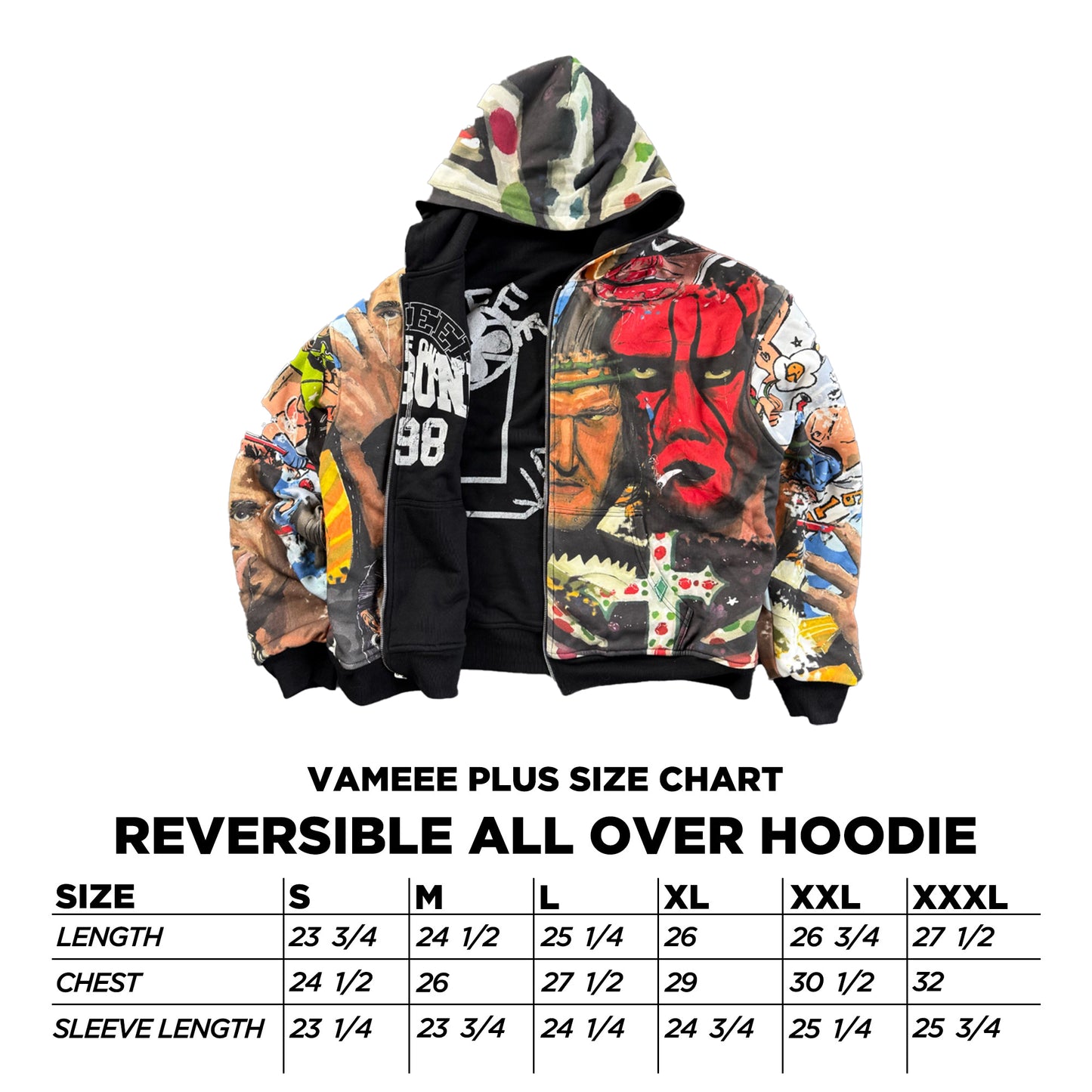 Black Reversible Hoodie