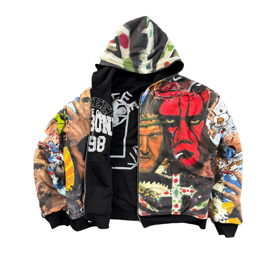 Black Reversible Hoodie