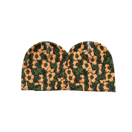 Vameee Green Flower Collage Beanie