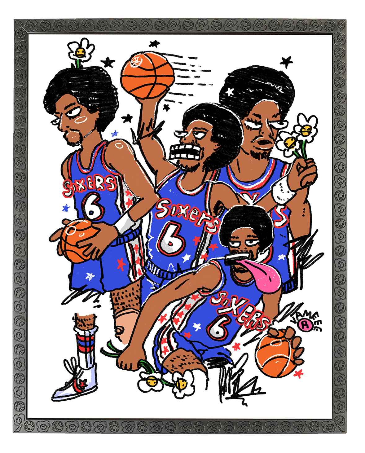 Sixers Maneee Collage Poster